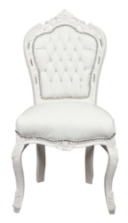 Chaise baroque tissu blanc